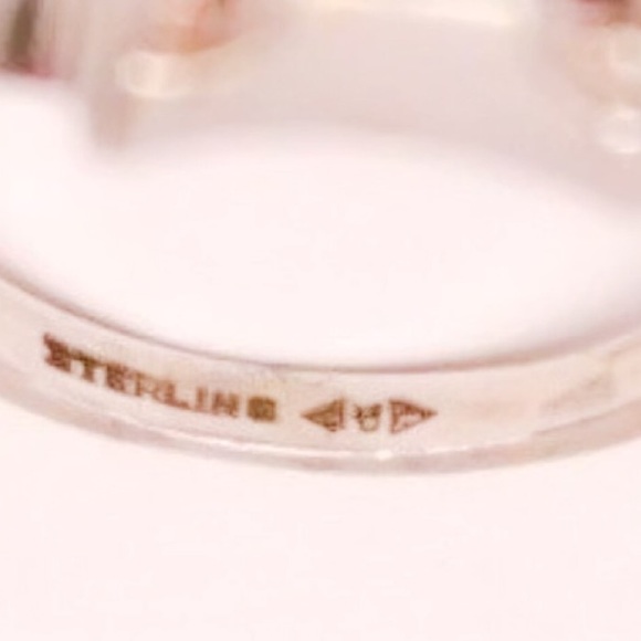 Art Deco Sterling Agate Ring - Picture 4 of 5